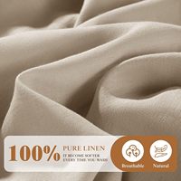 SONORO KATE 100% drap-housse en lin français housse de matelas en lin naturel lavé à la pierre 16 pouces poche profonde ensemble Ultra doux
