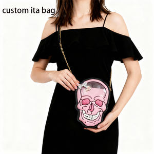 Bolso Tote Ita Personalizado con Forma de Calavera Gótica con Ventana Transparente para Exhibición de Insignias, Bolso Ita de Múltiples Colores con Diseño Personalizado - Product Image 5