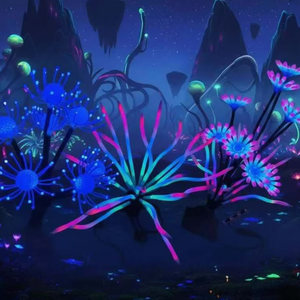 Lumière LED d'extérieur à motif végétal en PVC Fantasy Glow pour décoration de jardin et installation artistique paysagère - Product Image 1