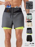 Shorts de course pour hommes à 2 couches, shorts de marathon sans couture, logo personnalisé, respirants, à séchage rapide, shorts de sport