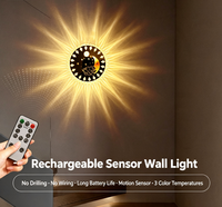 Lampe murale d'escalier magnétique à capteur de présence humaine, recharge intelligente transfrontalière, lumière d'ambiance 16 couleurs, motif « Fu »