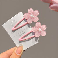 Doux fleur de cerisier accessoires de cheveux printemps mignon requin pince filles rose fleur cheveux griffe