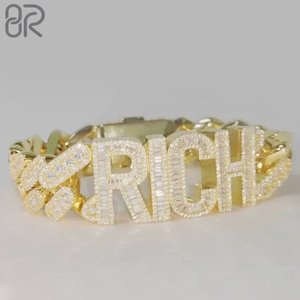 20Mm 10K <span class=keywords><strong>14K</strong></span> Rắn Vàng Moissanite Cuba Vòng Cổ Chất Lượng Cao Ngọc Lục Bảo Cắt VVS Moissanite Miami Cuba Chuỗi - Product Image 1