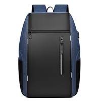 Sac à bandoulière en jean respirant de style nouveau transfrontalier avec chargement USB, bretelles à coussin d'air, sac d'ordinateur professionnel multifonction pour homme