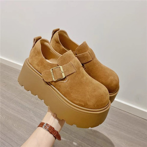 2025 printemps automne rétro unique femmes mocassins en cuir véritable Birkenstocks semelle épaisse bout rond mocassins polyvalents - Product Image 4