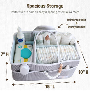 Tas popok ibu ringan portabel antiair kustom Organizer tas popok bayi penting penyimpanan popok ibu tas Tote <span class=keywords><strong>Caddy</strong></span> - Product Image 3