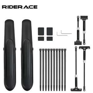 כנפונים קדמיים ואחוריים לאופני הרים RIDERACE, רחבים, עמידים למים, סט מגני בוץ לגלגלים לרכיבה בכביש, אביזרים לאופניים - Product Image 1