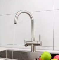 Nouveau robinet de filtre à eau moderne 3 en 1 en acier inoxydable avec vannes en céramique à 3 voies et évier de cuisine à trou unique