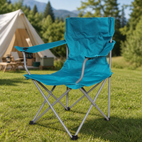 Chaise pliante de camping en acier inoxydable à dossier haut, grand fauteuil de loisirs pour extérieur, jardin, pêche, plage, avec porte-gobelet portable