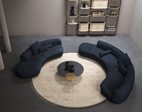 Chaise longue en cuir moderne personnalisée Ensemble canapé Piaf pour le salon, design contemporain et élégant