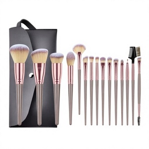 Personalización Rápida, Juego de 15 <span class=keywords><strong>Brochas</strong></span> de <span class=keywords><strong>Maquillaje</strong></span> Profesionales, Pelo de Cabra, Veganas, Marca Privada, Directo de Fábrica <span class=keywords><strong>para</strong></span> Personalización de Marca - Product Image 1