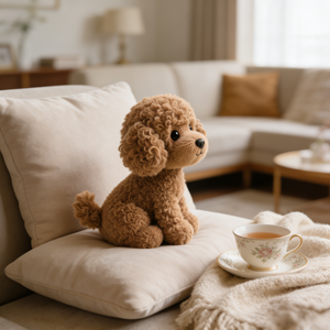 Peluche chien bouledogue bouclé, jouet en peluche doux, rembourrage en coton PP, 100% polyester, taille réglable 11-30cm, pour anniversaire, décoration de la maison - Product Image 5