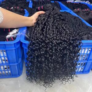 Cabello rizado indio virgen 100% sin procesar, mechones de cabello indio rizado de color natural - Product Image 5