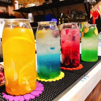Bocaux en plastique personnalisés de qualité alimentaire, capacité 100-1000 ml, avec couvercle transparent en PET et anneau de traction facile pour l'emballage de thé, soda, café et autres boissons