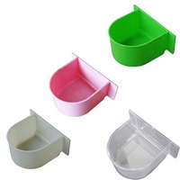 Mangeoire et bol à nourriture semi-circulaires transparents verts en PP pour cage à oiseaux – Accessoire de cage