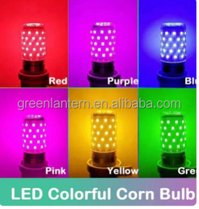 智能 E27 <span class=keywords><strong>LED</strong></span> 彩色玉米灯泡 12W 16W RGB 粉红蓝绿紫 7 色 AC220V 吊灯装饰灯适合家庭聚会 - Product Image 3