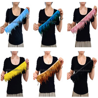 Noir couture tissu frange poulet coq plume garniture pour bricolage artisanat vêtements robe Costume accessoire carnaval fête maison
