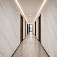 Panneau mural en marbre UV WYRAX 1220x2440mm 3.0mm Blanc Panda Brillant Imperméable pour Fond TV, Appartement, Couloir