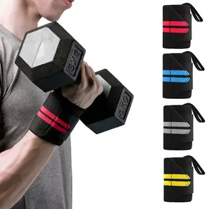 B&M Heavy Duty Powerlifting Fitness Workout Custom Wrist Wraps Band Weightlifting Gym Support Weight Lifting Straps For Wrist