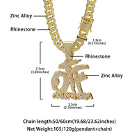 Collier avec pendentif lettre personnalisé ChuYao, unisexe, plaqué or 14 carats, bijoux tendance hip-hop, bijoux en gros, cadeau