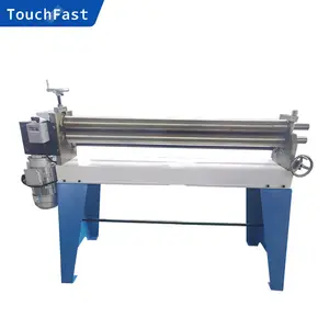 Touchfast W11-2x1000 Asymmetrical Manual Electric Metal Plate Small 3 roller Rolling Machine for air duct making