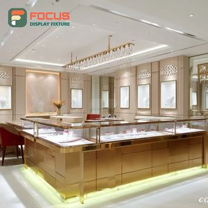 Luxury Jewelry Store Interior Display Wood <b>Frame</b> Brand Store Display Cabinet - Product Image 2