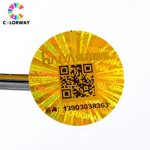 Echt Authenticatie Originele Garantie Goud Zilver Regenboog Security Qr Code Zelfklevende 2D 3D Hologram Sticker/Card/Ticket