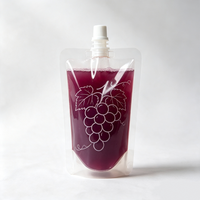 Bolsa con Boquilla Transparente Impresa Personalizada de Fábrica para Bebidas, Bolsa de Plástico de Grado Alimenticio PE para Líquidos, Resistente a Fugas