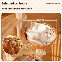 Nouveau cadre d'escalade multi-chat en bois massif de chêne intégré à trois chats