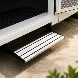 Marchepied pliable manuel HOMFUL 1 étape en alliage d'aluminium thermolaqué antidérapant pour <span class=keywords><strong>camping</strong></span>-<span class=keywords><strong>car</strong></span>, caravane et motorhome - Product Image 6