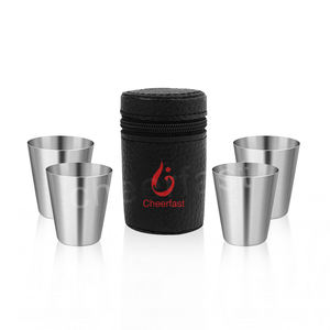 Support pour ajouter votre logo Emballage en cuir PU Ensemble de verres <span class=keywords><strong>à</strong></span> vin Étui de transport Camping en plein air Voyage Tasse <span class=keywords><strong>à</strong></span> whisky - Product Image 1