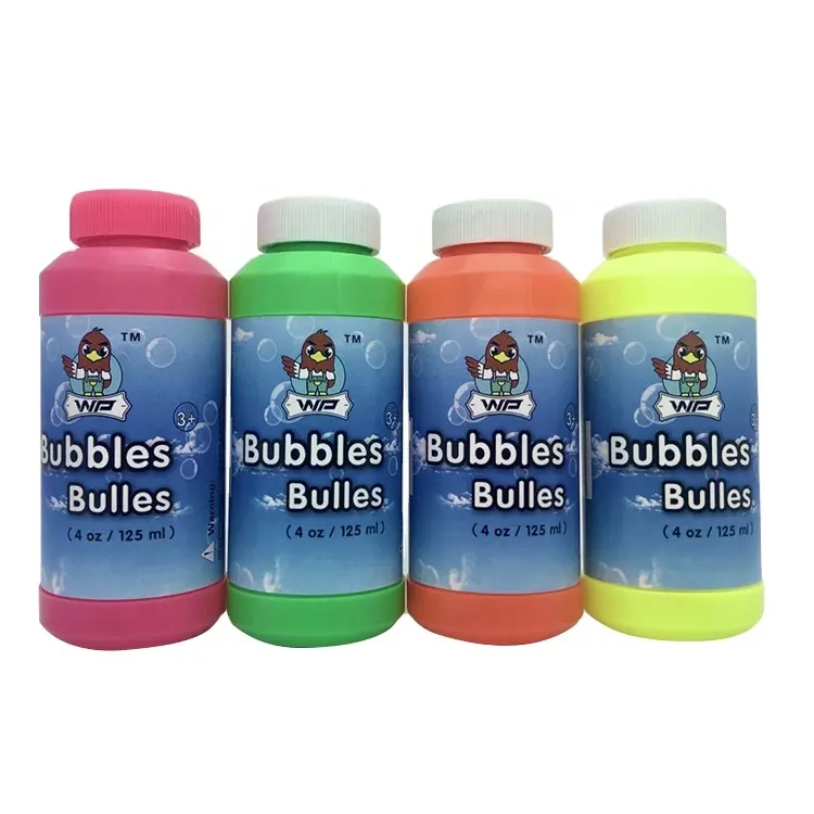 Factory directly offer 4 Oz /125 ML bubble colorful soap bubble fun wand toy children's bubble blower outdoor toy