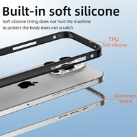 Coque de protection antichoc en aluminium, métal, silicone, cadre rigide pour iPhone 15 14 13 12 11 Pro Max Plus