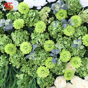 Mur de fleurs artificielles en tissu 5D lisse, 2,4 m x 2,4 m, enroulable, prix usine, roses et fleurs vertes pour décoration de toile de fond de mariage - Product Image 3