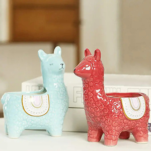 Pots de fleurs en céramique Alpaca mignons de 6 pouces pour la décoration intérieure, le jardin et les plantes succulentes et cactus - Idéal pour le dropshipping - Product Image 5