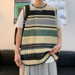 Suéter Retro Casual de Verano para Hombre y <span class=keywords><strong>Mujer</strong></span>, Chaleco a Rayas, Estilo de Pareja, Tejido de Moda - Product Image 2