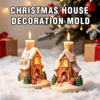 3D Weihnachtshütten-Kerzenformen für Kerzenherstellung, Weihnachtskegel-Hütten-Harzformen, Silikonformen für den Winterurlaub
