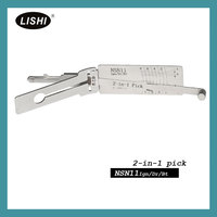 Décodeur de serrures automobiles 2-en-1 Lishi NSN11 pour véhicules Nissan/Infiniti, en acier inoxydable, usage professionnel, fonctionnement gaucher/droitier