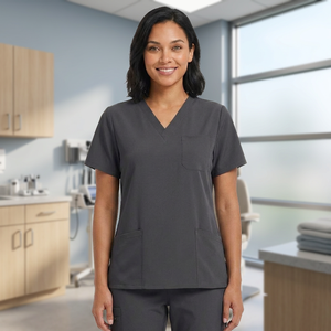 Custom Logo Medical Scrubs <b>Top</b> Pants Set Personalized Embroidery Screen Printing Unisex Clinical Uniform Workwear - Product Image 2