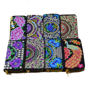 レトロなインテリアコンパートメント刺Embroidered財布財布手作りエスニックフラワー刺Embroidery - Product Image 1