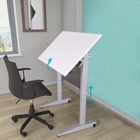 Bureau debout ergonomique au design moderne, réglable en hauteur pneumatiquement, avec cadre en acier, plateau inclinable, écologique, mobile et facile à installer pour le bureau