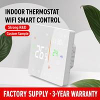 Tuya WiFi Smart Thermostat 16A Layar Sentuh AMOLED Aplikasi Smart Life Pengaturan Kontrol Suara untuk Pemanas Lantai, Boiler Air dan Gas