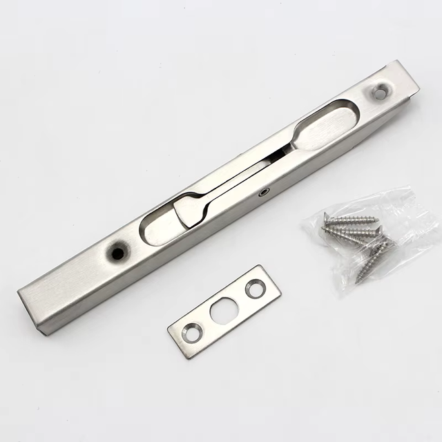 Sturdy Stainless Steel 304 Concealed Flush Bolt Entrance Double Door Pull Type Upper Lower Safety Latch Lock