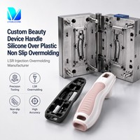Empuñadura de Silicona LSR Antideslizante de Tacto Suave Personalizada OEM ODM para Dispositivos de Belleza, Moldeada sobre Plástico para Equipos de Cuidado Personal