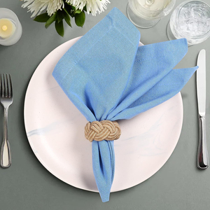 Vente chaude bleu marine 100% serviettes en lin élégantes et durables avec motif brodé à la main - Product Image 6