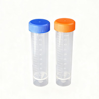 Tube de centrifugation conique stérile transparent en polypropylène pour laboratoire, 15 ml/50 ml, avec bouchon à vis, personnalisable OEM