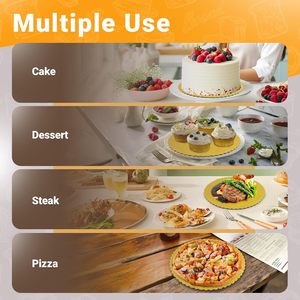 Plateau et support à gâteau ronds de 12'', 10'', 8'', 6'' sur mesure, qualité alimentaire, épaisseur 2 mm, plaque commerciale pour biscuits et pizzas - Product Image 4