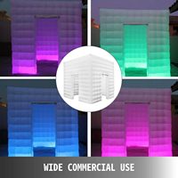 Fournisseur chinois de cabine photo gonflable en tissu Oxford, tente gonflable portable en forme de cube avec souffleur d'air interne et éclairage LED