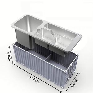 Custom LOGO <b>Desk</b> Organizer Pen <b>Pencil</b> <b>Holder</b> Business Name Cards <b>Holder</b> Shipping Container Model Storage Box with Compartments - Product Image 2