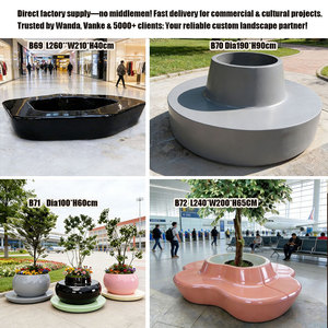 เก้าอี้ปลูกต้นไม้แบบโมดูลาร์ FRP สำหรับตกแต่งพื้นที่สนามหญ้ามหาวิทยาลัย - Product Image 6
